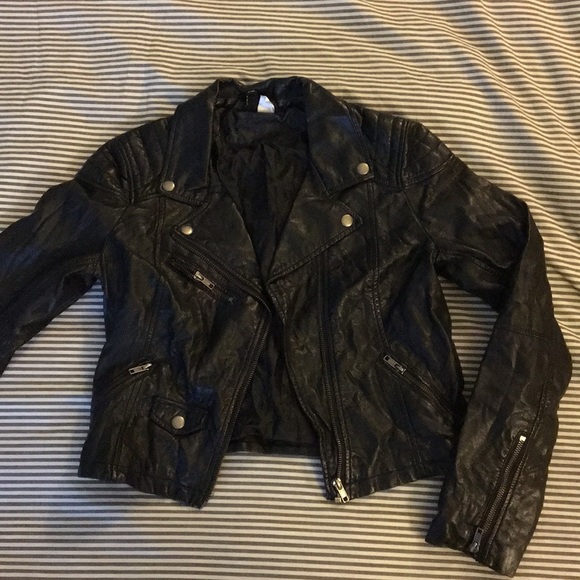 H&M Jackets & Blazers - Black Faux Leather Jacket